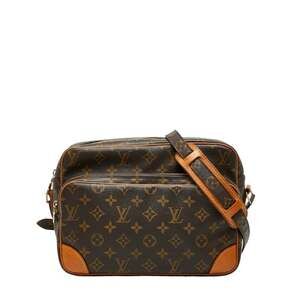LOUIS VUITTON Authentic Brown Monogram Leather Shoulder Bag